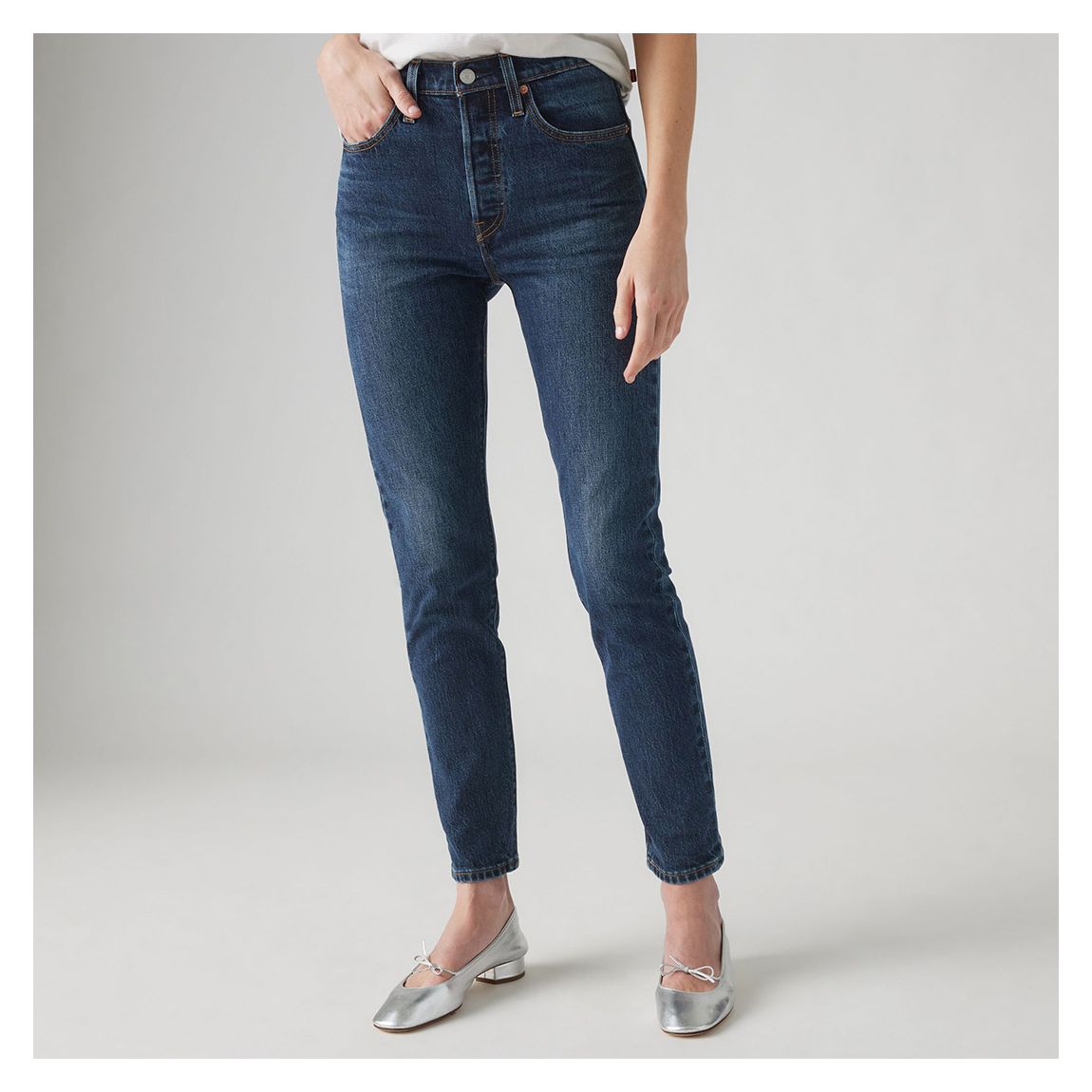 Dark Blue 501® Straight Stretch Jeans main product photo