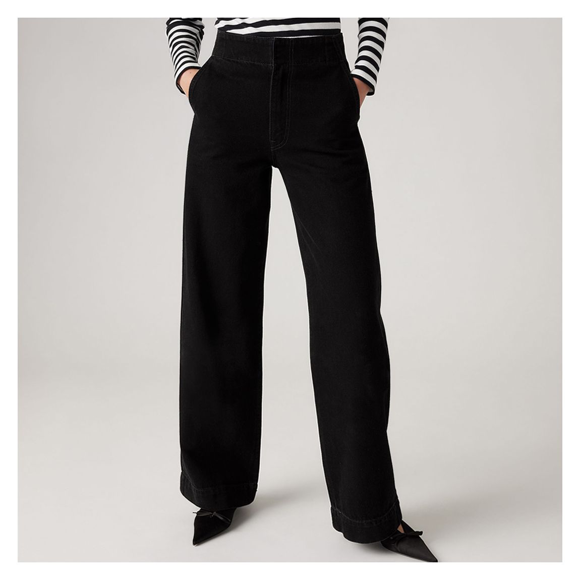 Black Ribcage Wide Leg Jean main product photo
