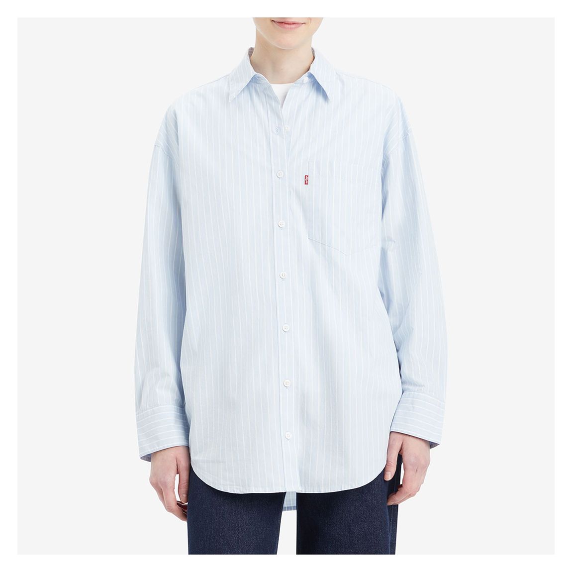 Blue/ White Stripe Lola Cotton Shirt main product photo