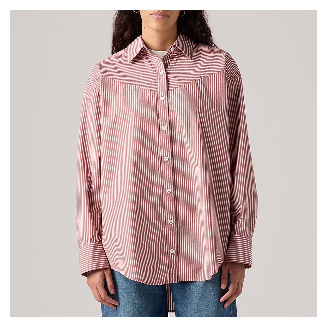 Red/White Stripe Lola Cotton Shirt main product photo