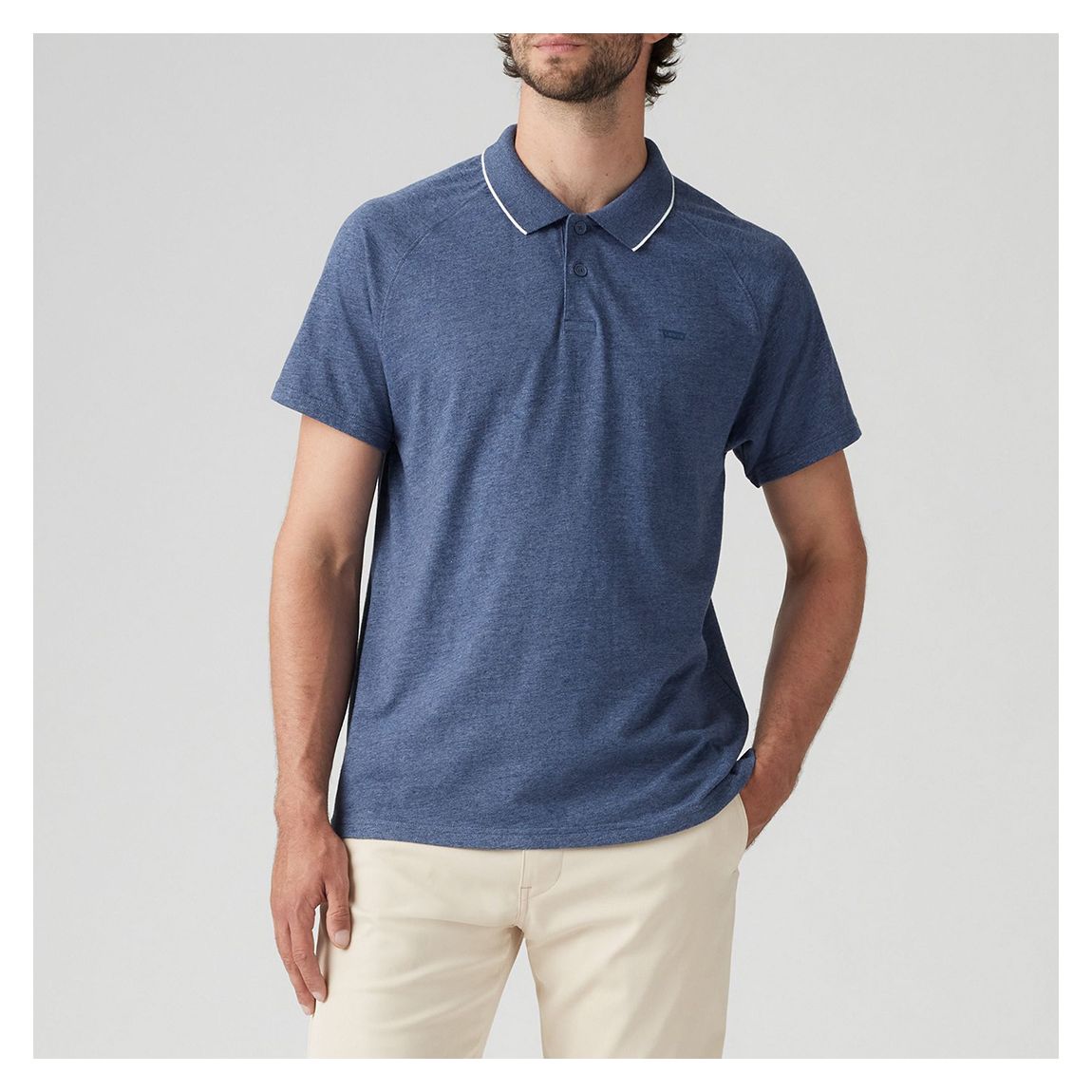 Blue Tipped Tech Polo Shirt main product photo