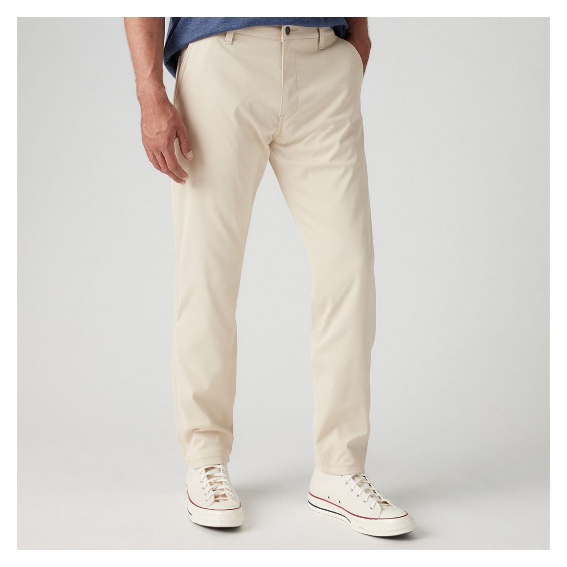 Ecru Tapered Tech Chino Trousers main product photo