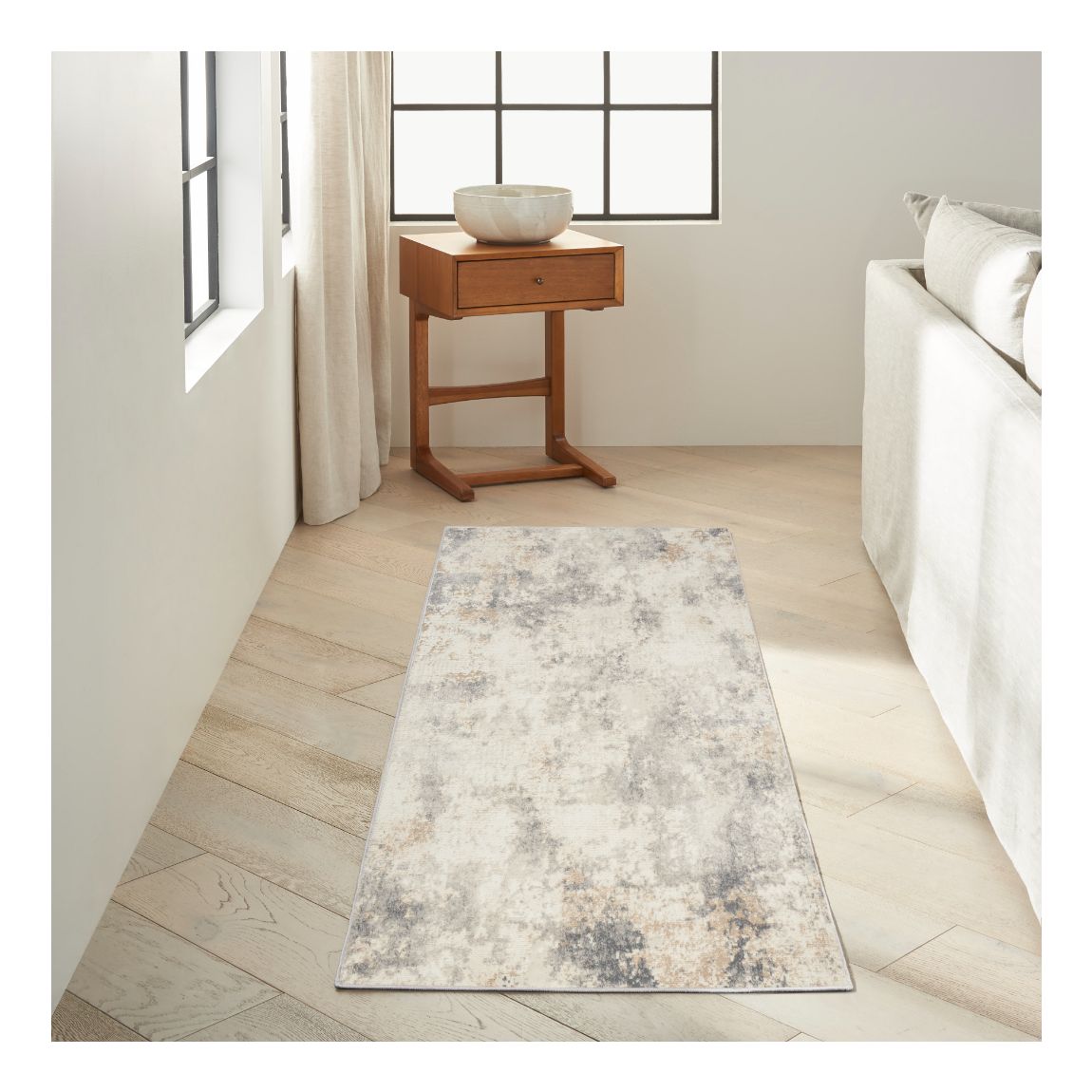 Enchanting Ivory/Grey 221cm x 69cm Rug main product photo