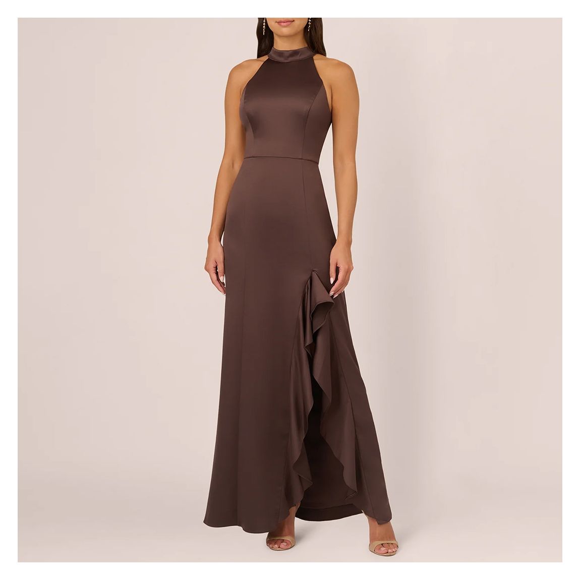 Brown Halter Neck Gown main product photo
