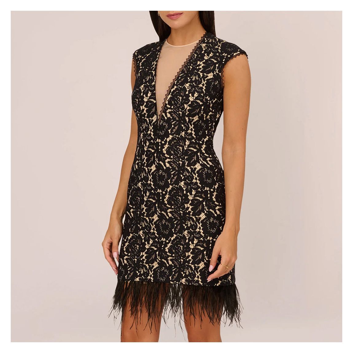 Black Lace Backless Mini Dress main product photo