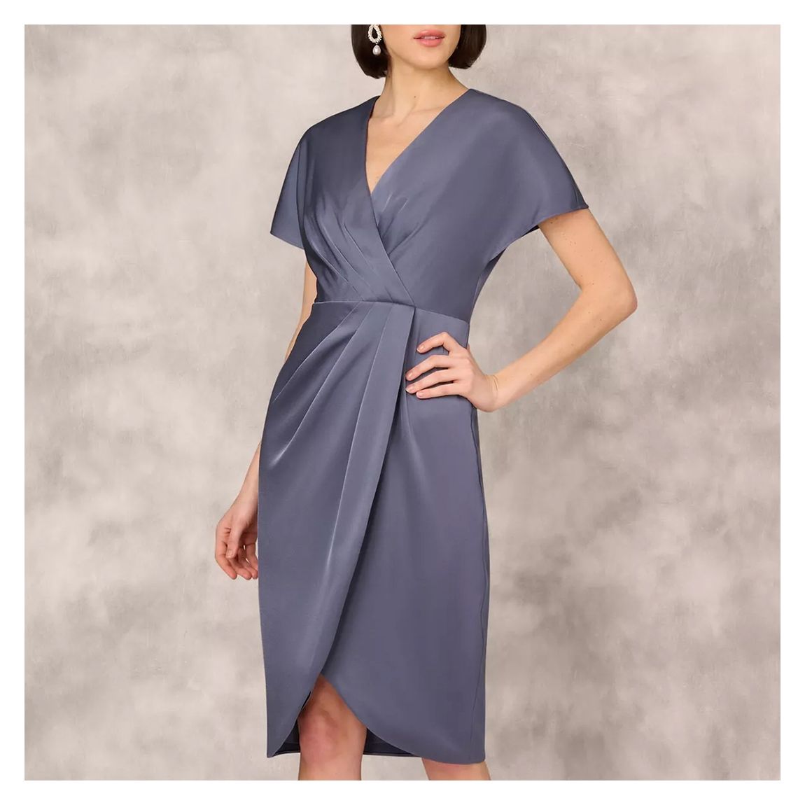 Slate Blue Crepe Cocktail Dress main product photo