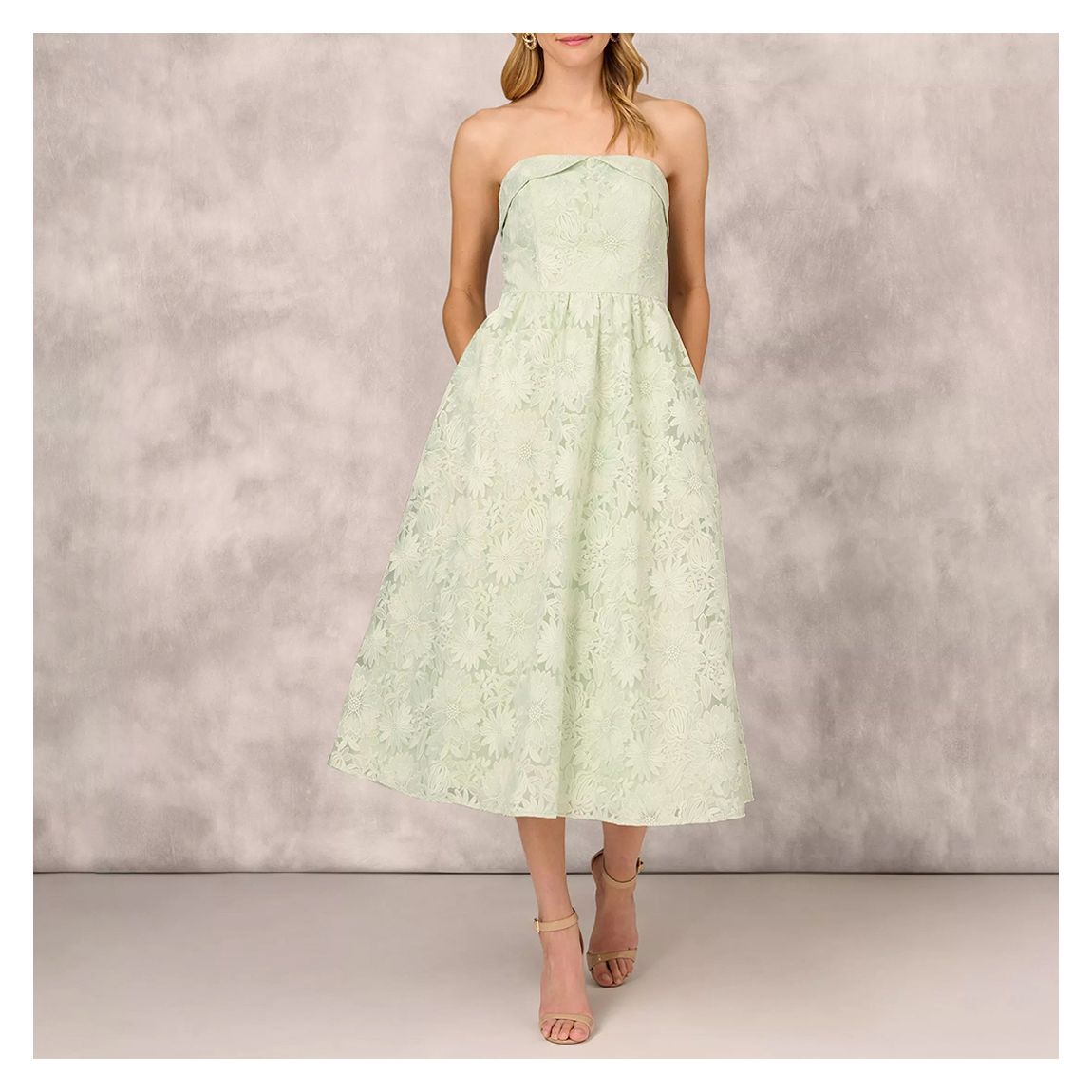Mint Embroidered Bandeau Dress main product photo