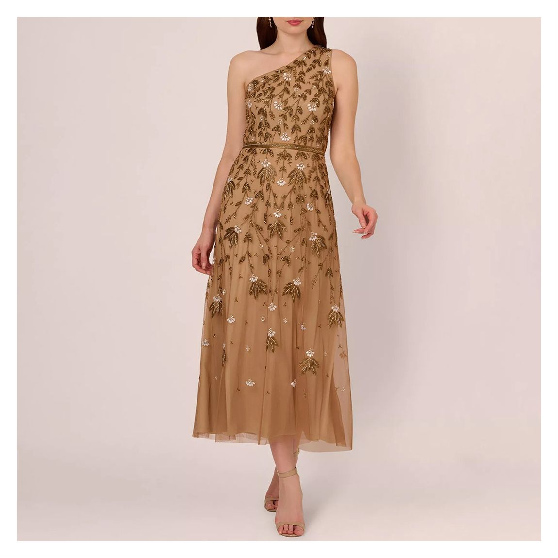 Bronze Beaded Asymmetric Dress main product photo