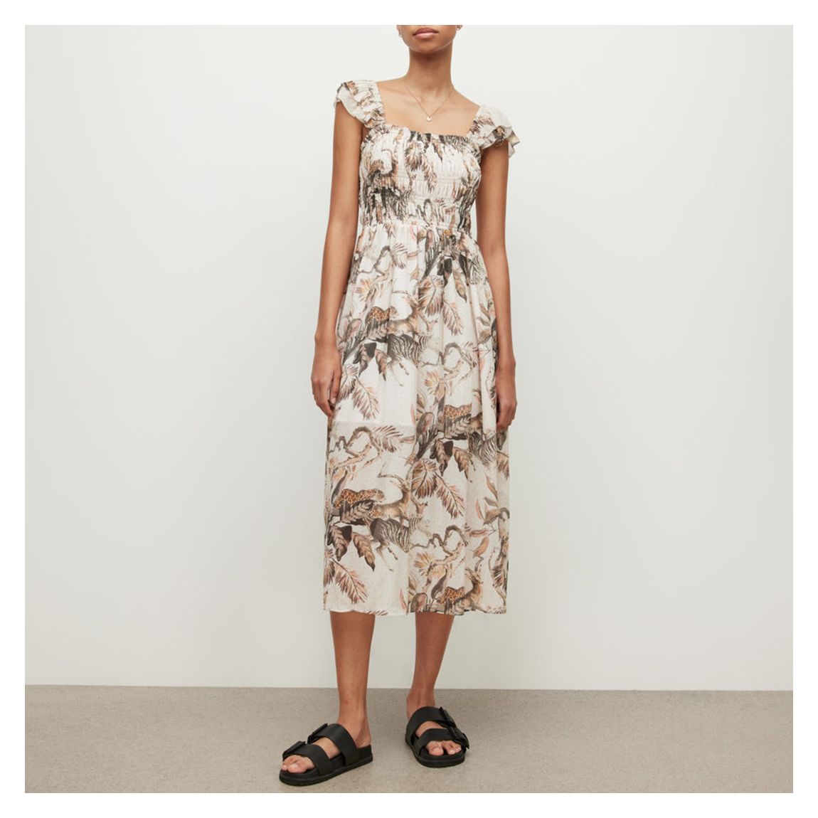 Ecru Mali Floral Midi Dress main product photo