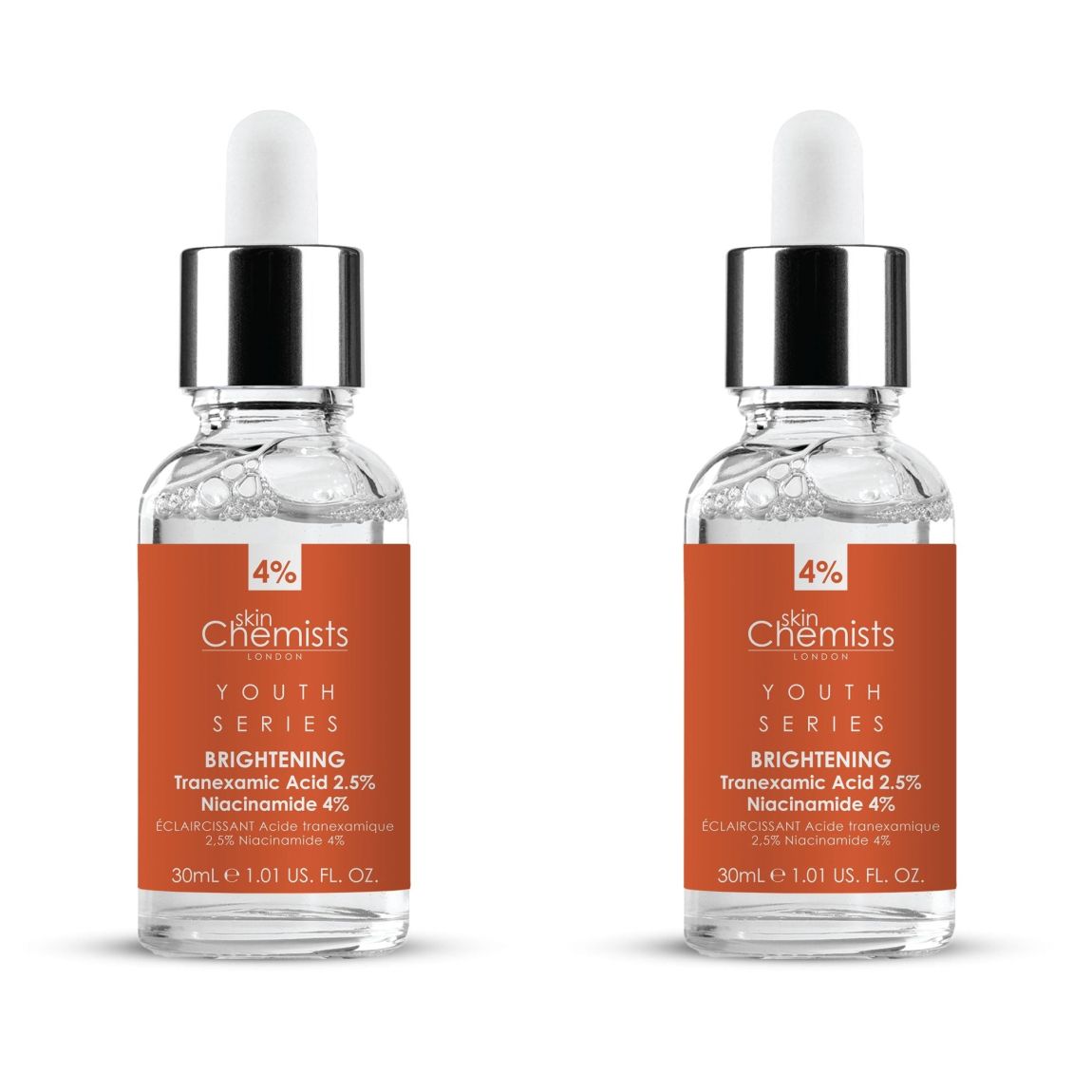 skinChemists Youth Series Tranexamic Acid 2.5%, Niacinamide 4% Brightening Serum 30ml x 2 Duo Pack main product photo