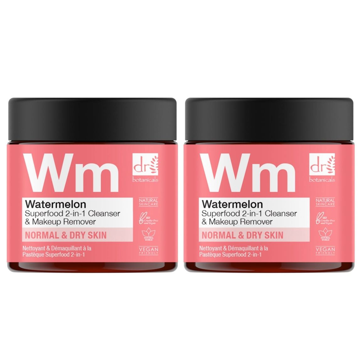Dr Botanicals Watermelon Superfood 2-In-1 Cleanser & Makeup Remover 60ml x 2 Duo Pack main product photo