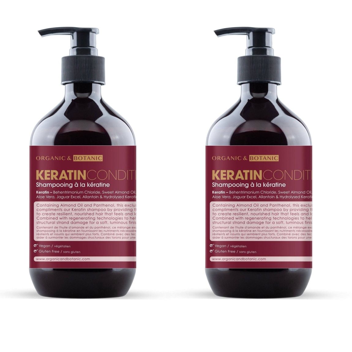 Organic & Botanic Keratin Conditioner 500ml x 2 Duo Pack main product photo