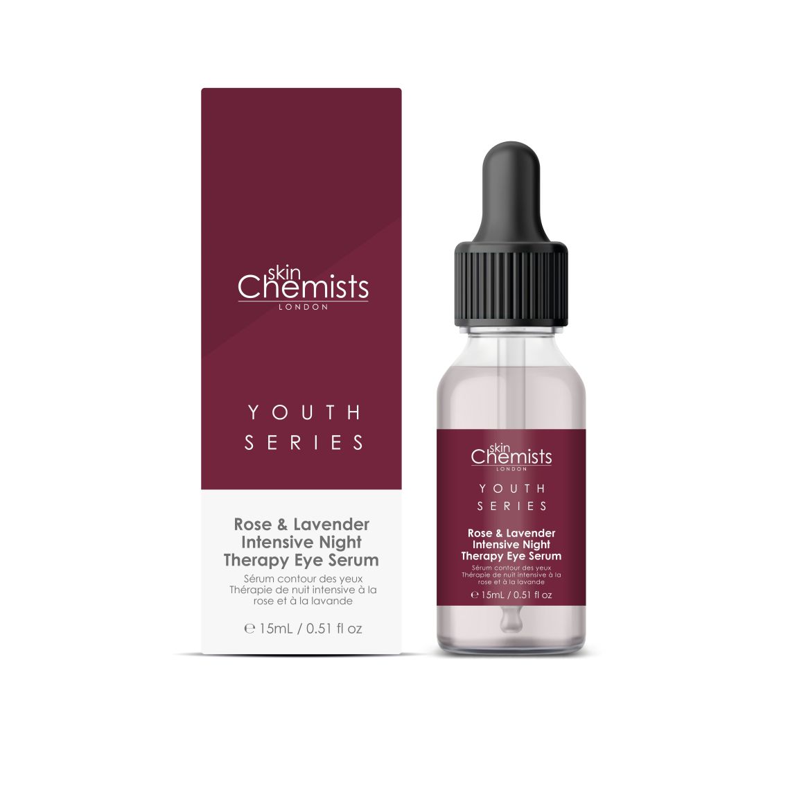 skinChemists Youth Series Rose & Lavender Intensive Night Therapy Eye Serum 15ml main product photo