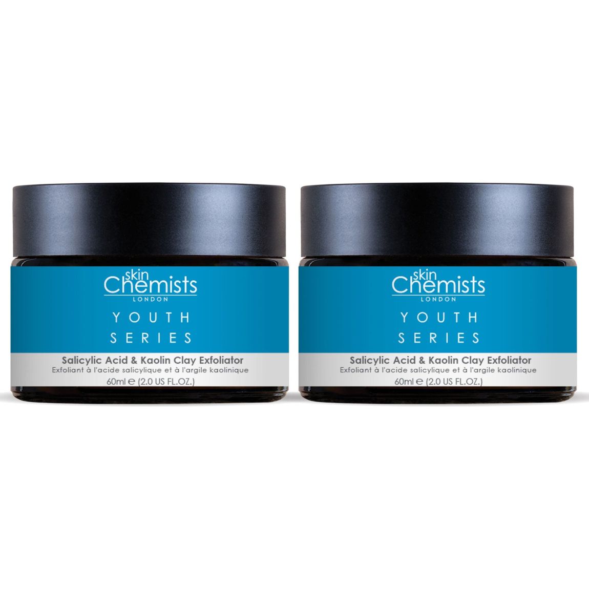 skinChemists Youth Series Salicylic Acid & Kaolin Clay Exfoliator 60ml x 2 Duo Pack main product photo