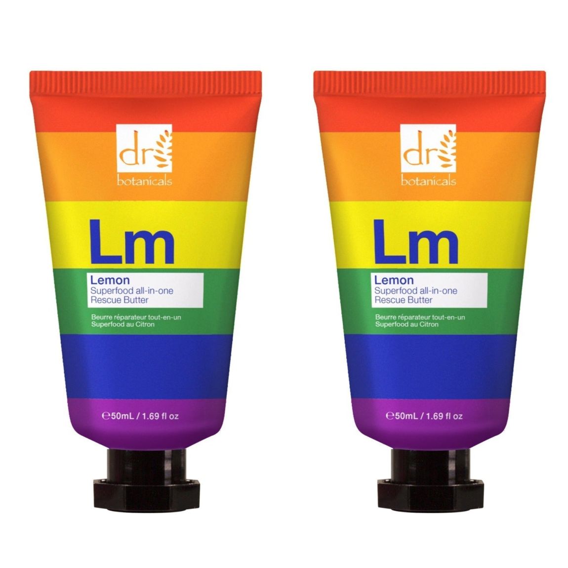 Dr Botanicals Pride Edition Lemon Superfood All-In-One Rescue Butter 50ml x 2 Duo Pack main product photo