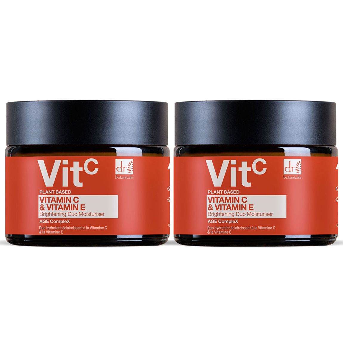 Dr Botanicals Vitamin C 1% & Vitamin E Brightening Duo Moisturiser 60ml x 2 Duo Pack main product photo
