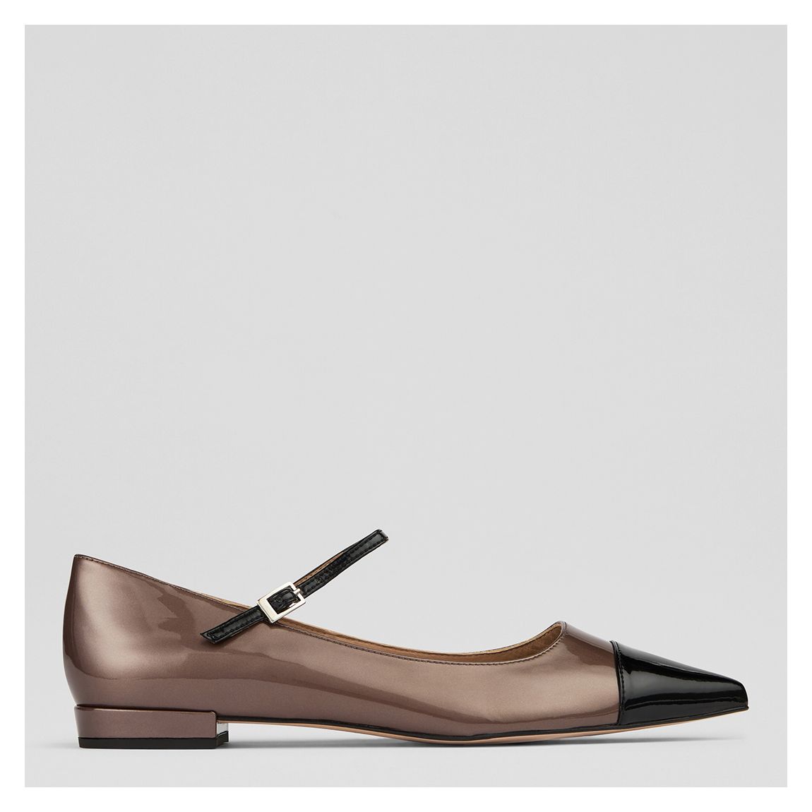 Bronze/Black Monty Toe Cap Ballerina Pumps main product photo