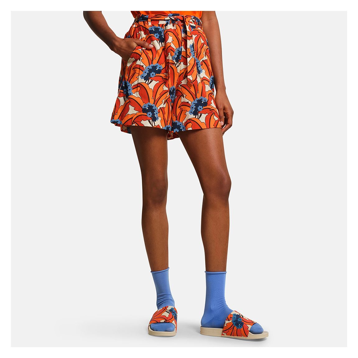 Orange Printed Orla Kiely Summer Shorts main product photo