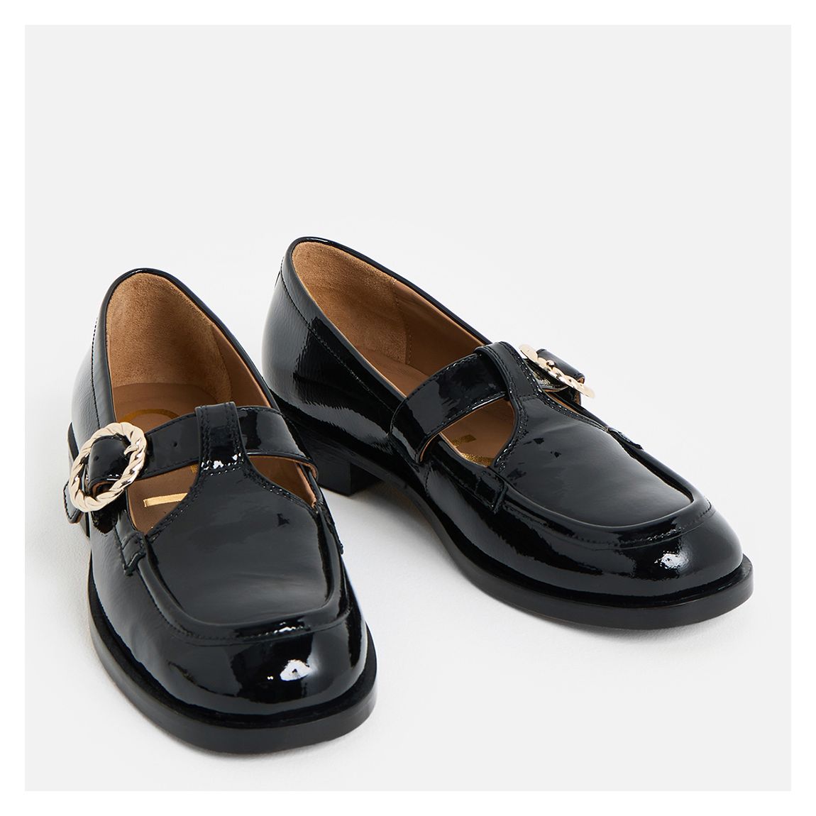 Black Mary Jane Twist Buckle Loafer main product photo
