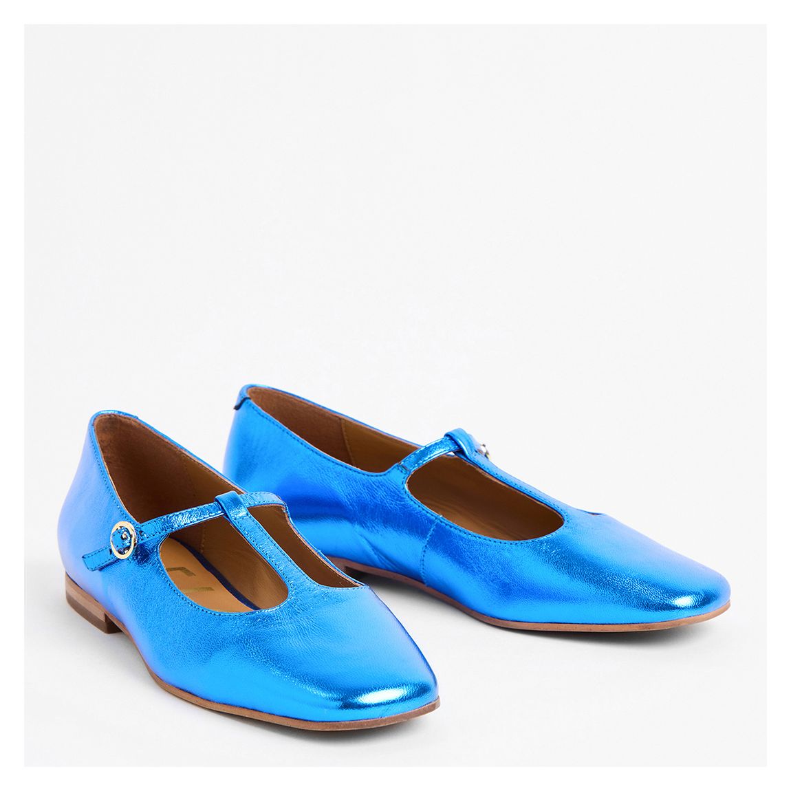 Metallic Blue T Bar Mary Jane main product photo