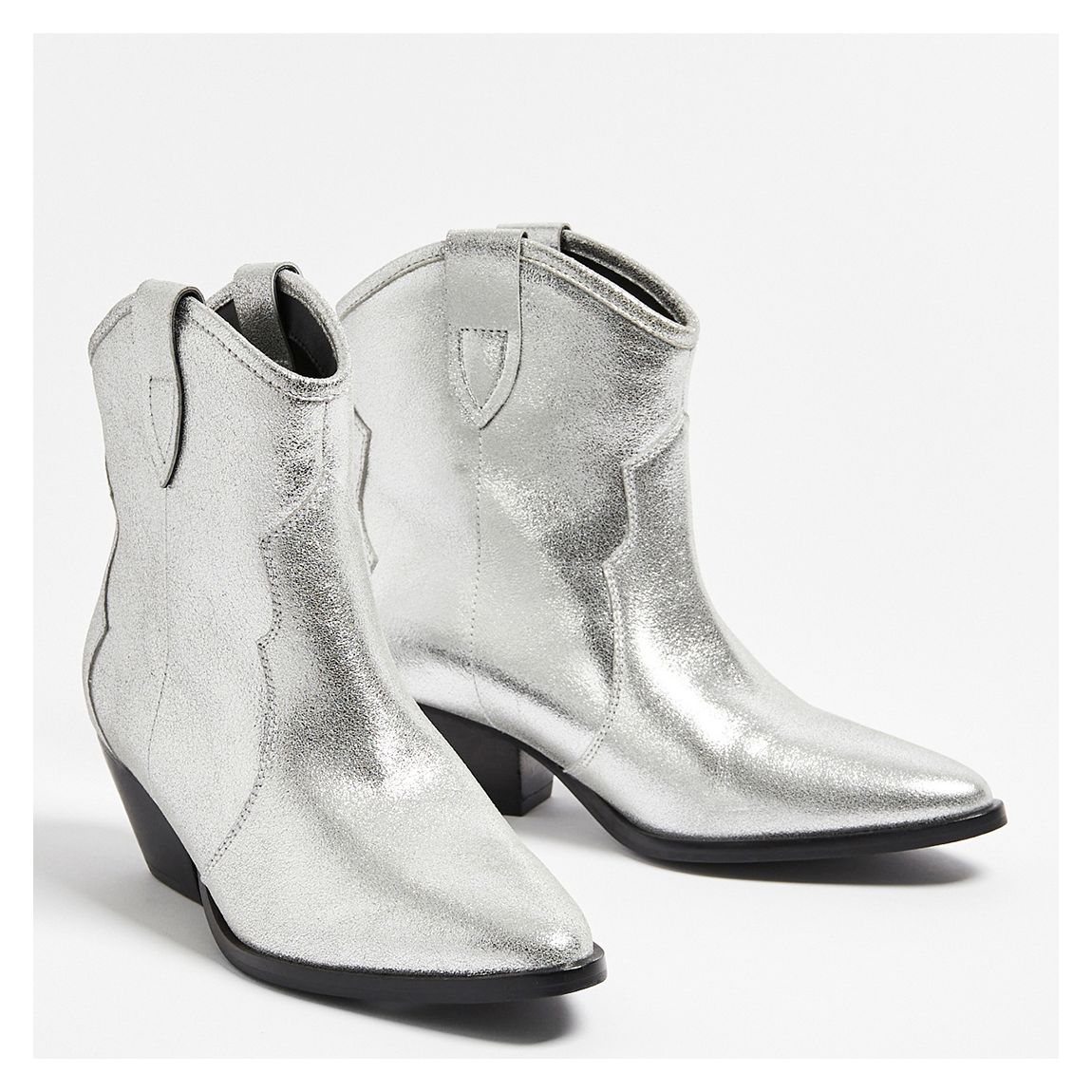 Silver Western Leather Cowboy Boot main product photo