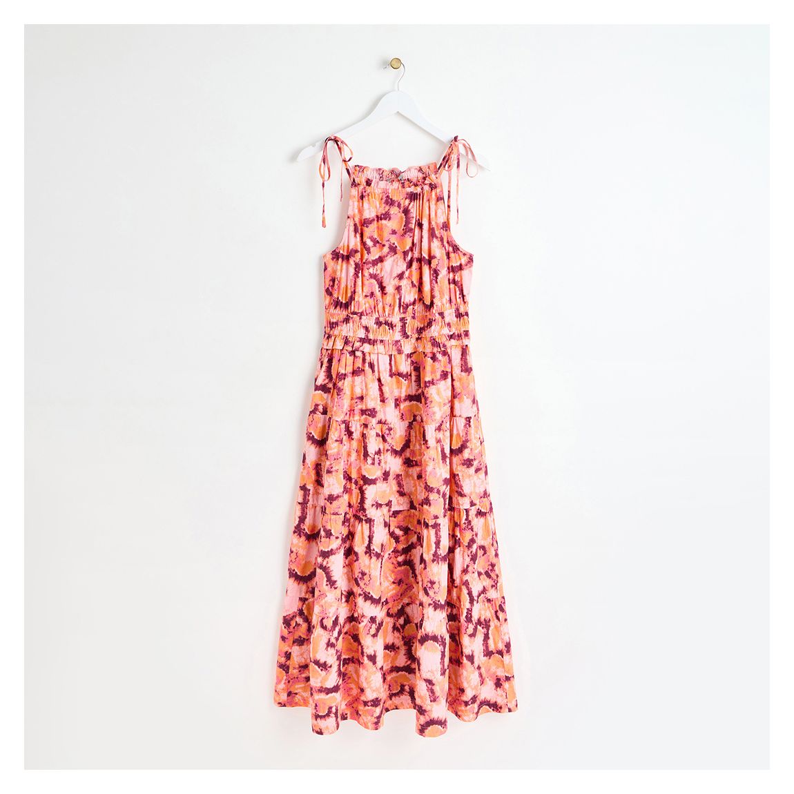 Pink Fantasize Printed Strappy Midi Dress main product photo