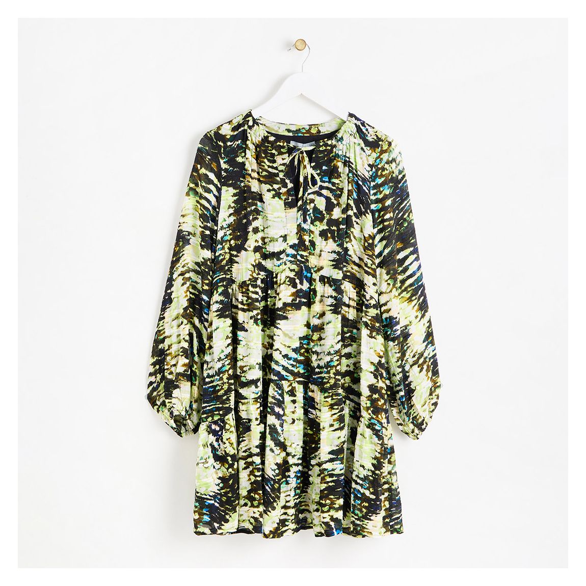 Green Terrain Texture Mini Dress / GREEN main product photo