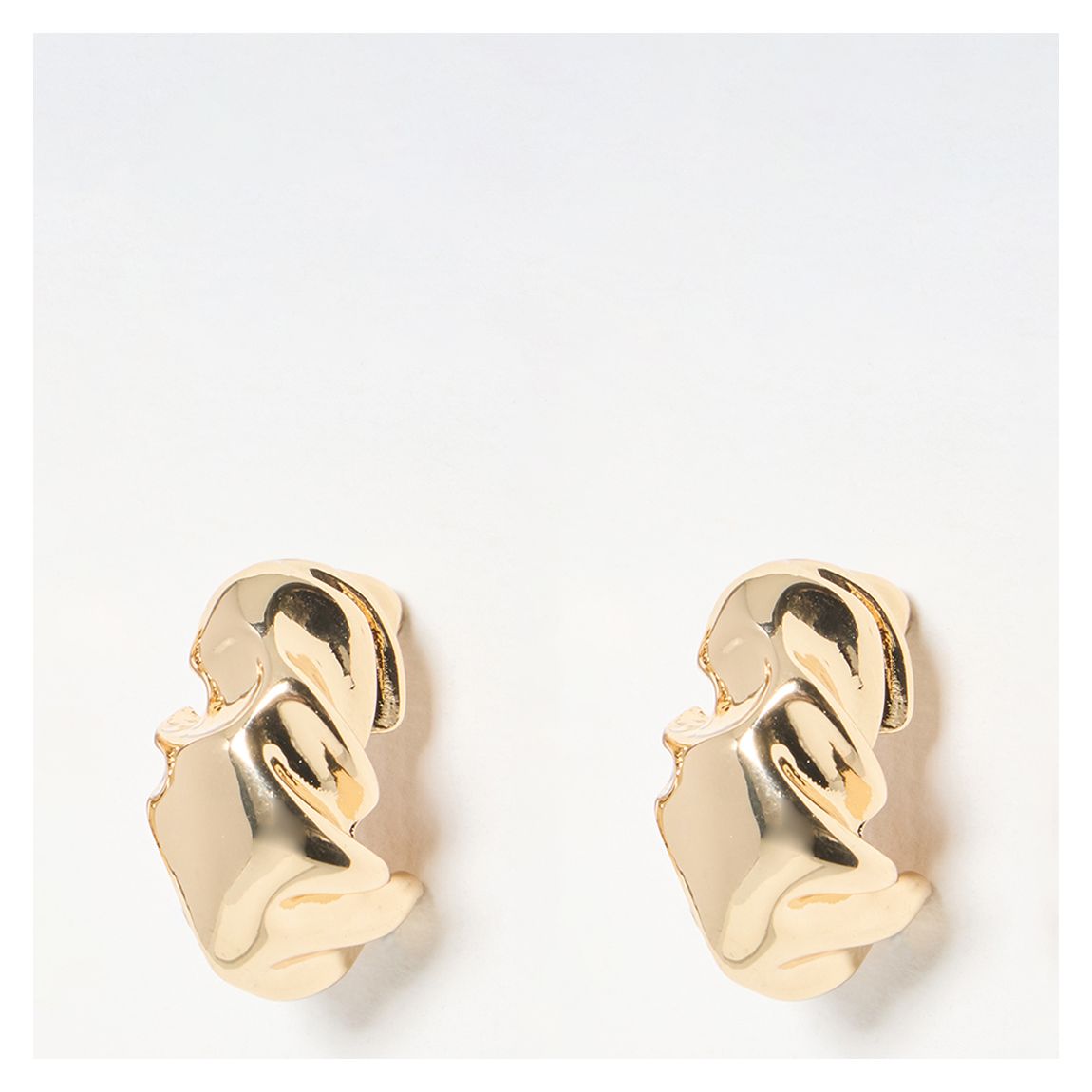 Gold Clyda Organic Shape Warped Hoops main product photo