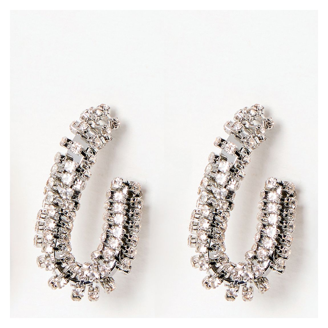 Silver Gia Cup Chain Oval Hoops main product photo