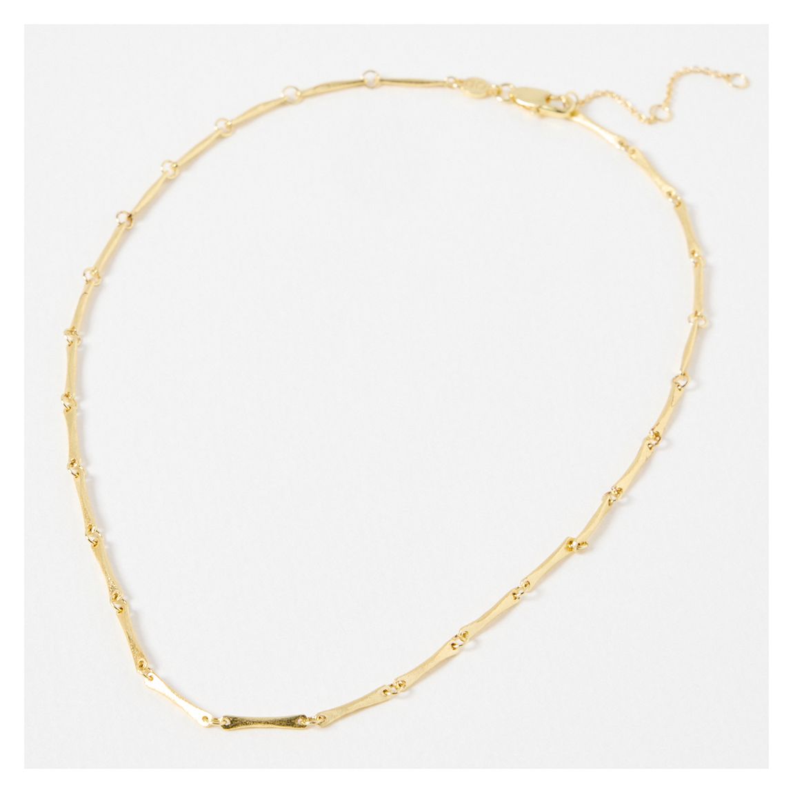 Gold Eleanor Textured Bar & Chain Collar Necklace main product photo