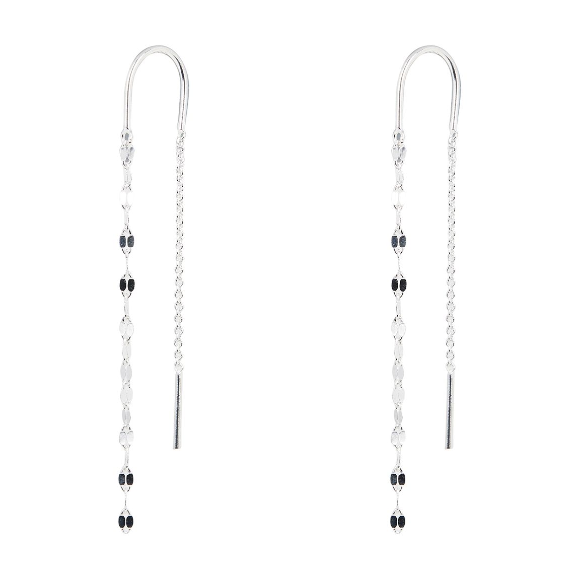 Silver Renata Interest Chain Thread Through Earring main product photo