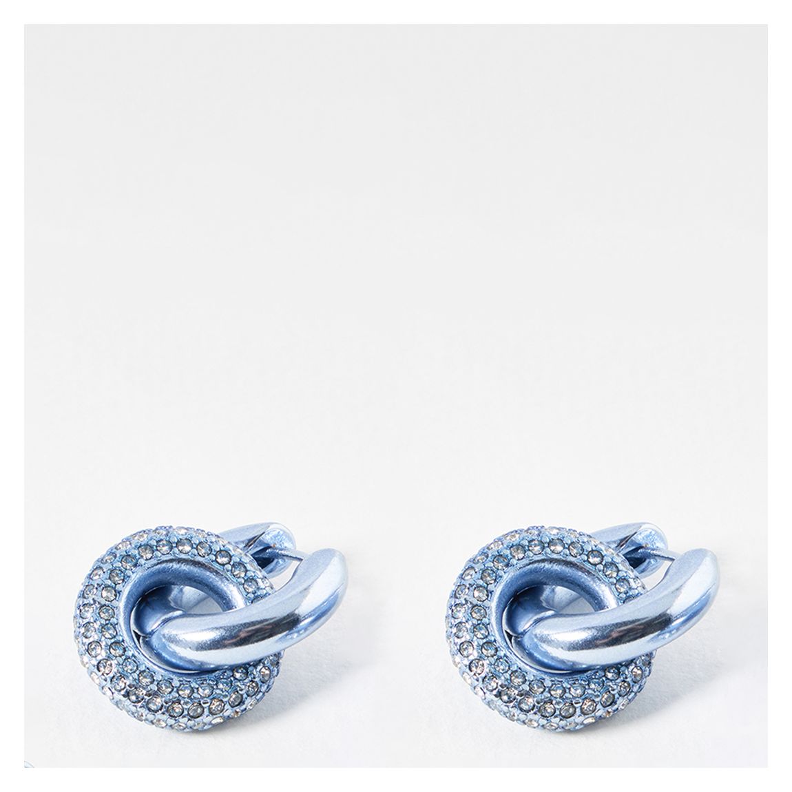 Blue Renee Matte Interlocked Contrast Inlay Hoops main product photo
