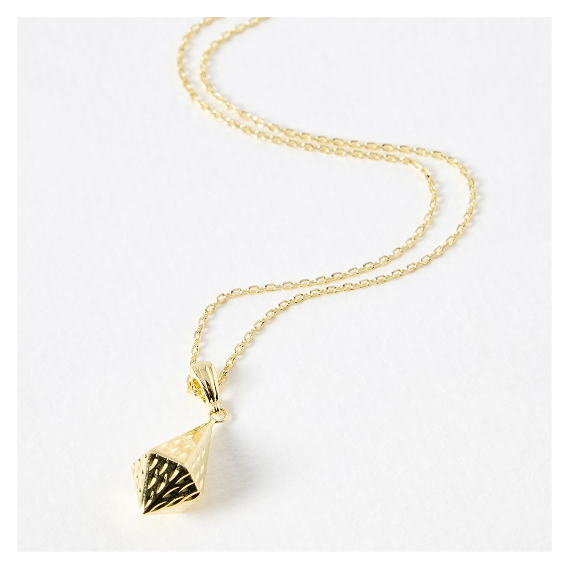 Gold Fae Facet Form Plated Pendant Necklace main product photo