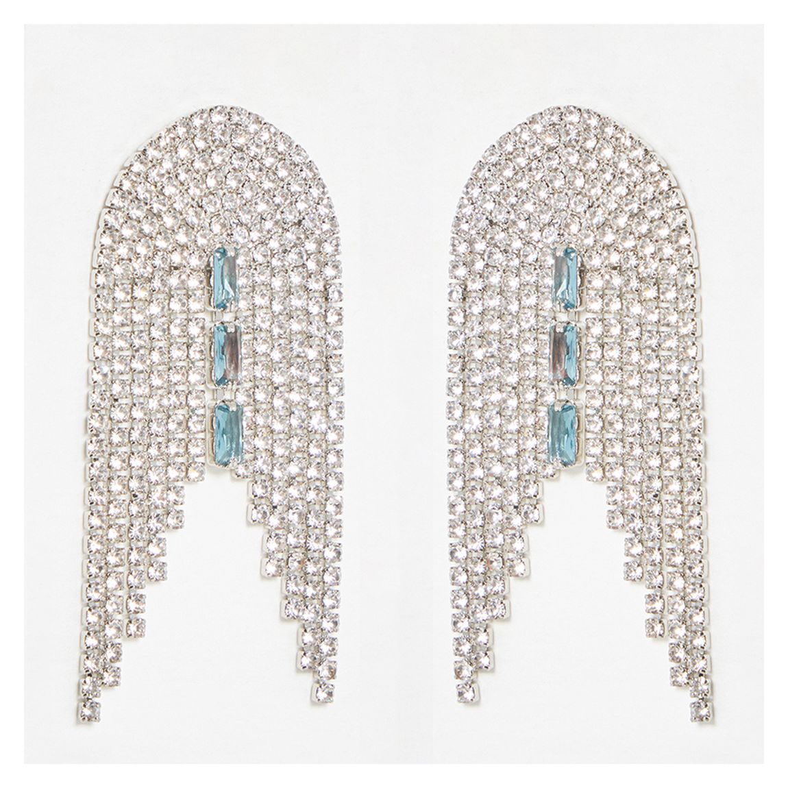 Silver Giselle Tiered Silver Tone Tassel Earrings main product photo
