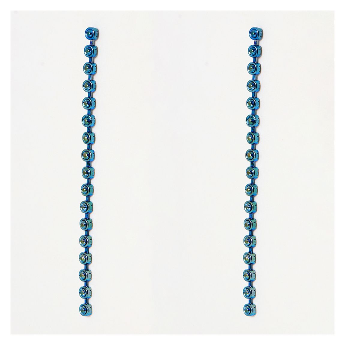 Blue Simone Plated Circular Stone Drop Earrings main product photo