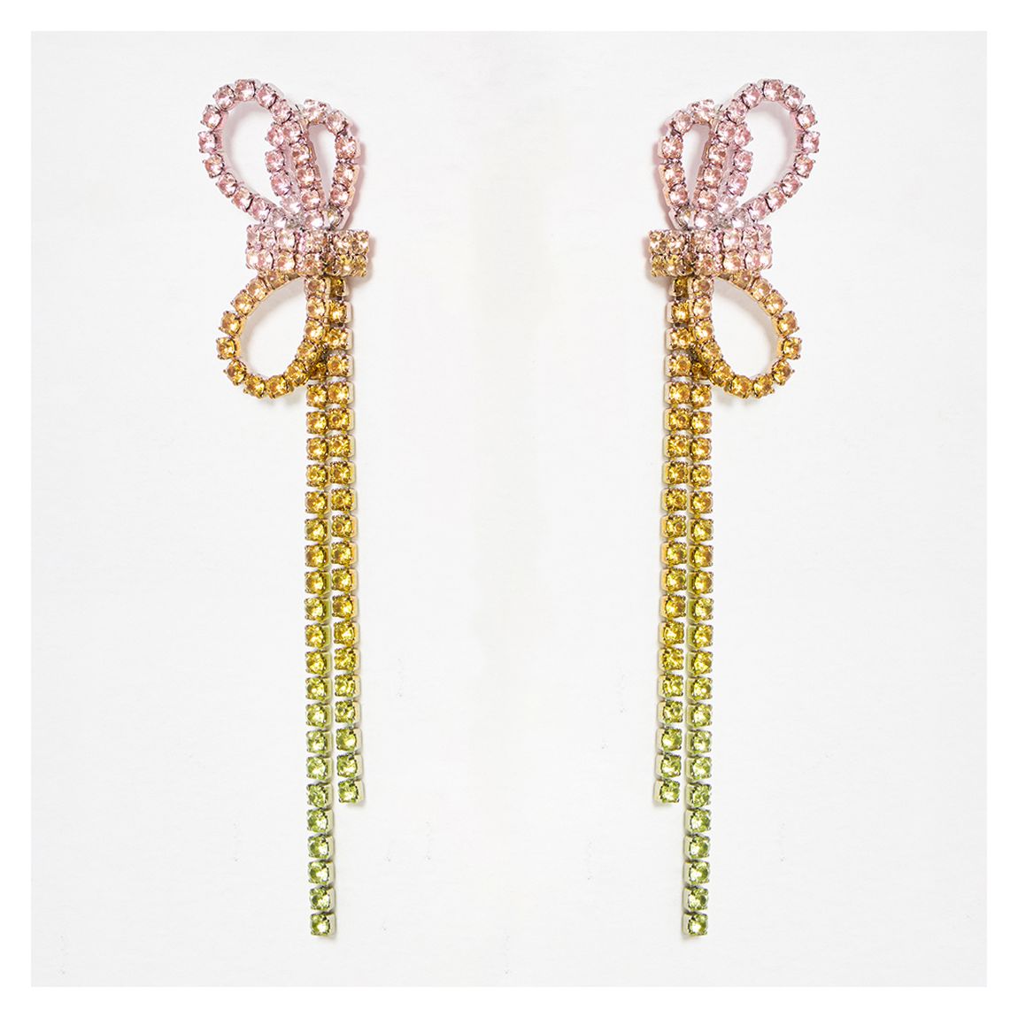 Multi Donna Ombre Stone Statement Bow Drop Earrings main product photo