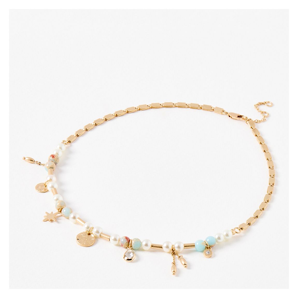Gold Brooke Beaded & Charms Necklace main product photo