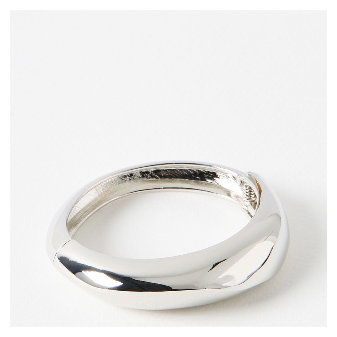 Silver Leona Curved Bangle main product photo