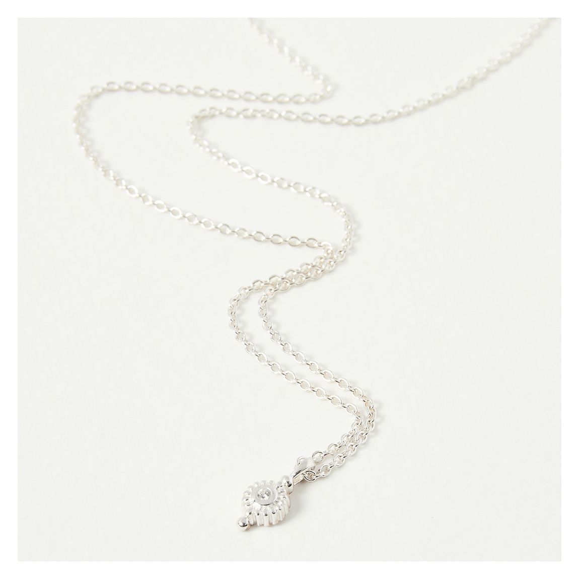 Silver Afan Circle Dot Pendant Necklace main product photo