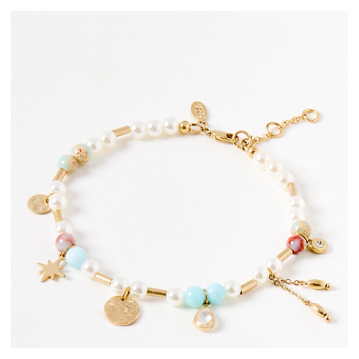 Gold Brooke Beaded & Charms Anklet main product photo