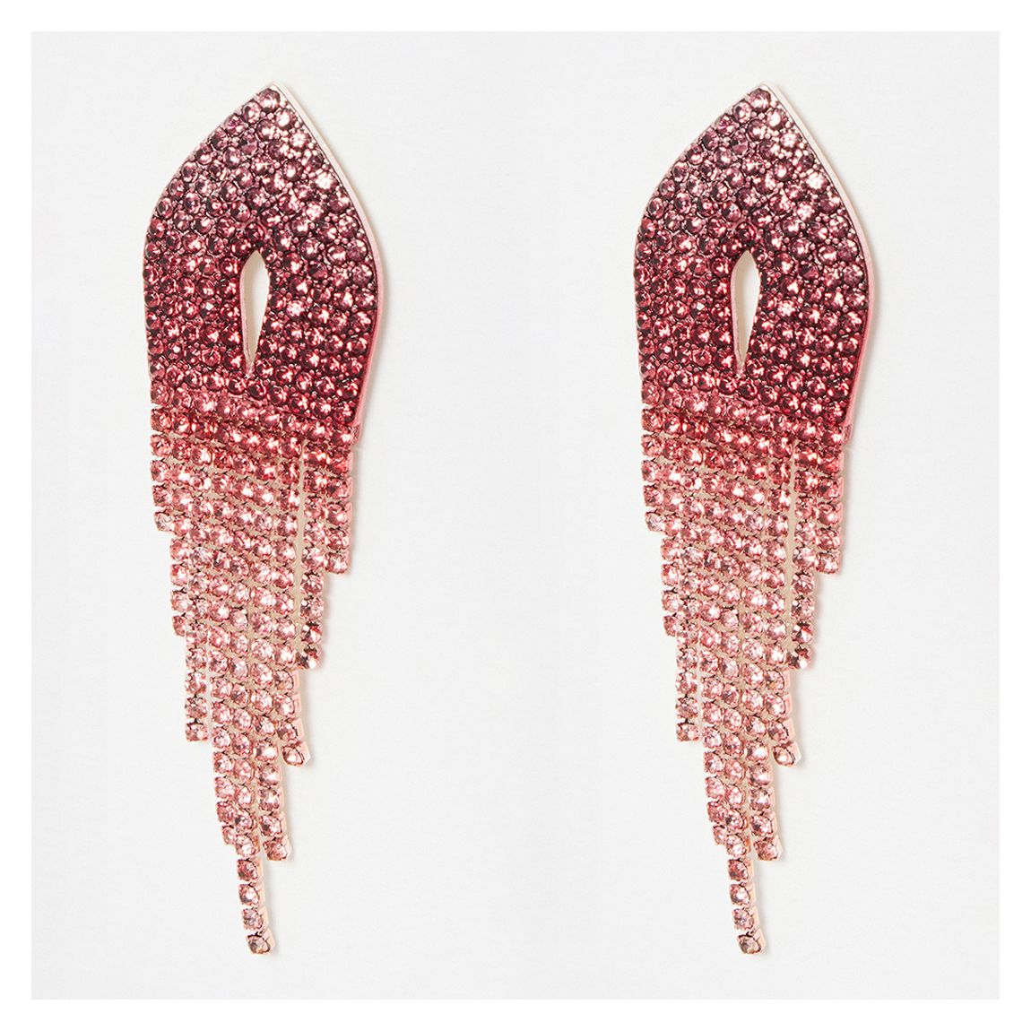 Pink Demina Ombre Multi Tassel Statement Drop Earrings main product photo