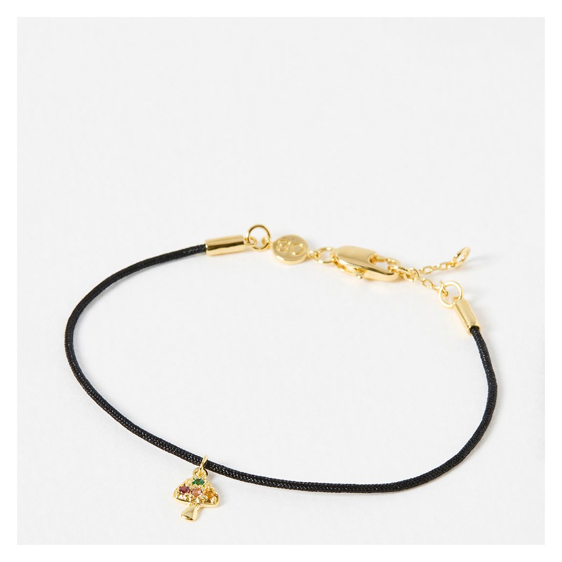 Gold Mia Mushroom Charm Cord Bracelet main product photo