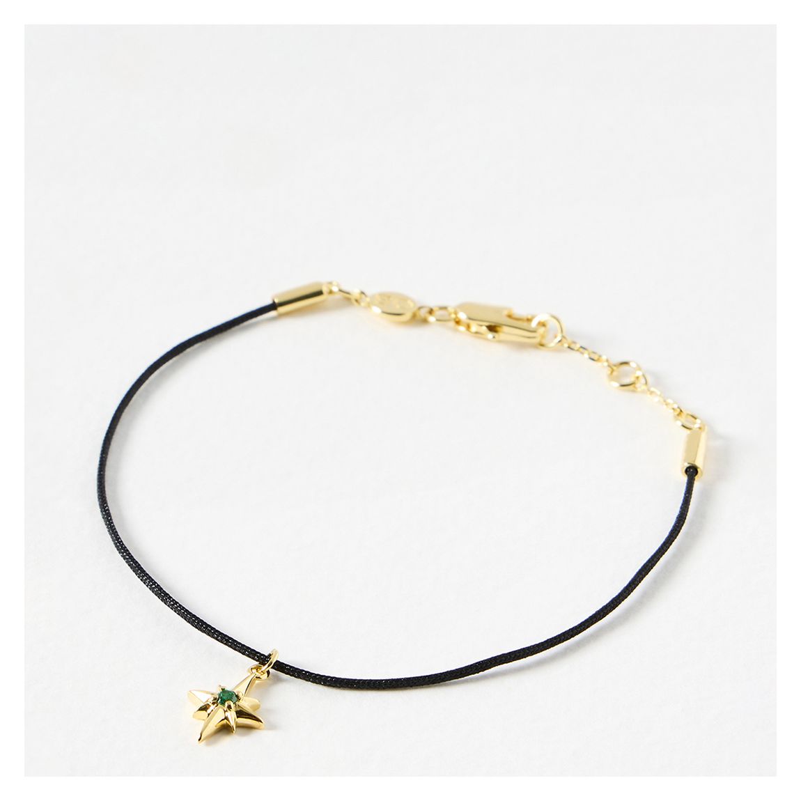 Gold Elara Star Charm Corded Bracelet main product photo