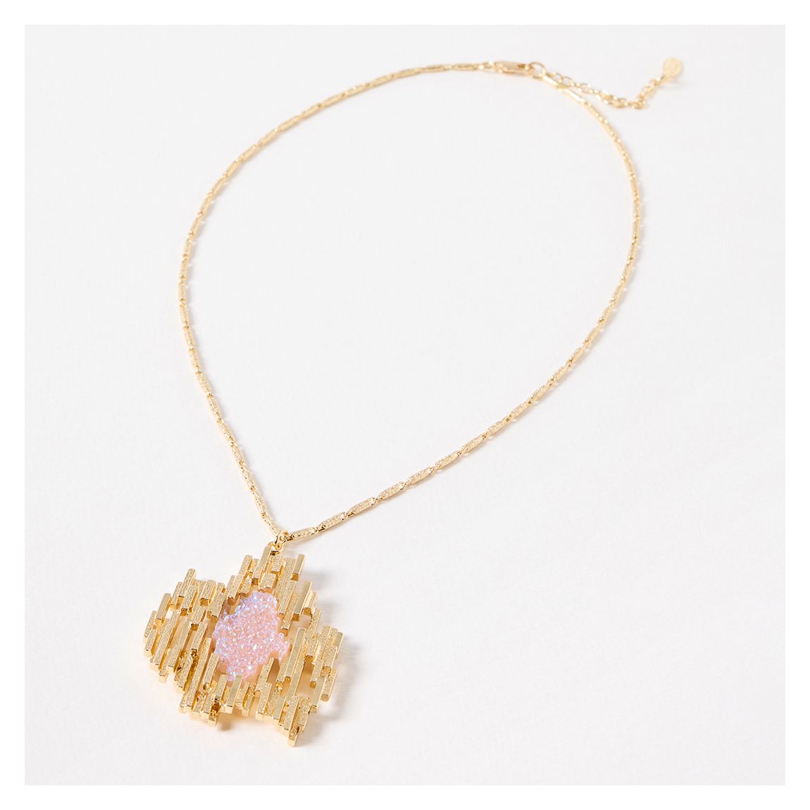Gold Hale Organic Shape Statement Pendant Necklace main product photo