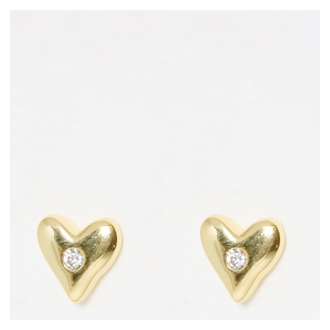 Gold Cordi Inlay Heart Stud Earrings main product photo