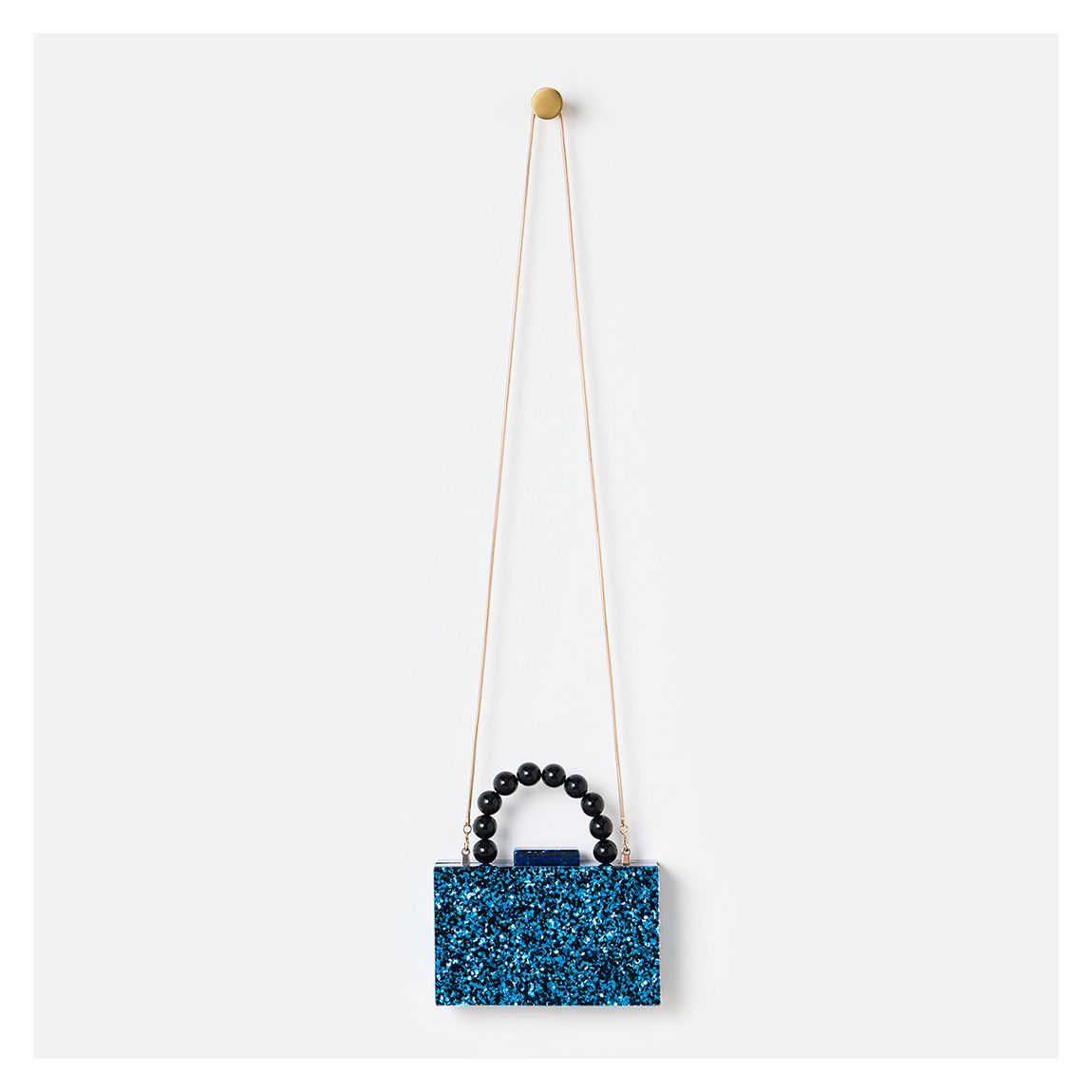 Blue Glitter Box Clutch Bag main product photo