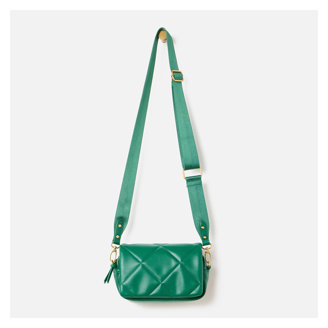 Green Caris Quilted Crossbody Bag main product photo