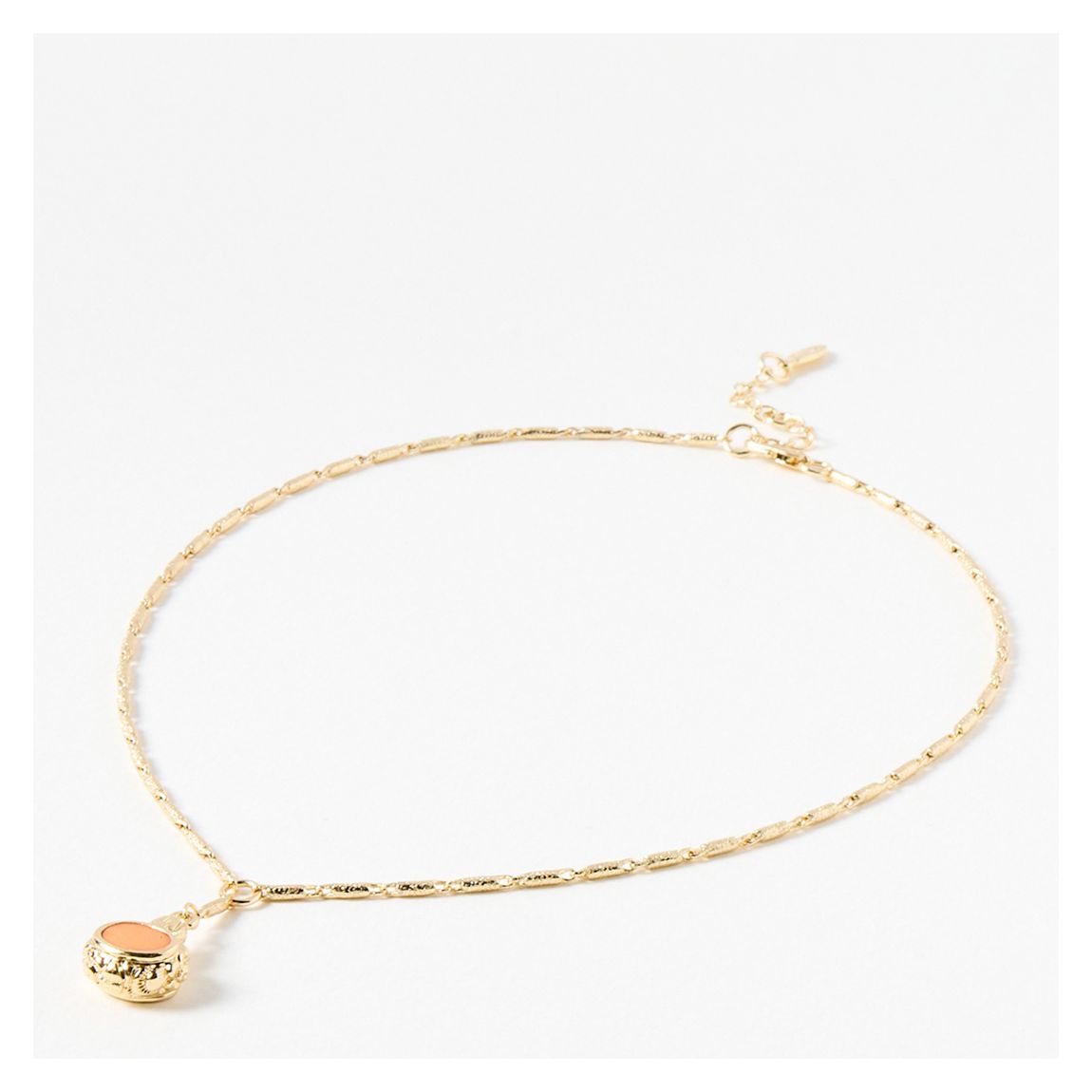Gold Omura Stone & Shell Drop Oval Pendant Y Necklace main product photo