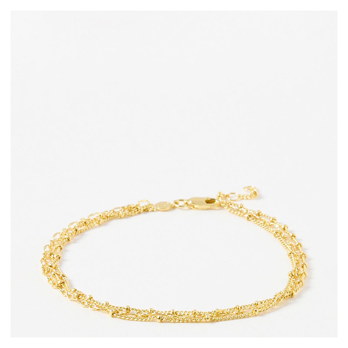 Gold Lara Three Row Interest Chain Anklet main product photo