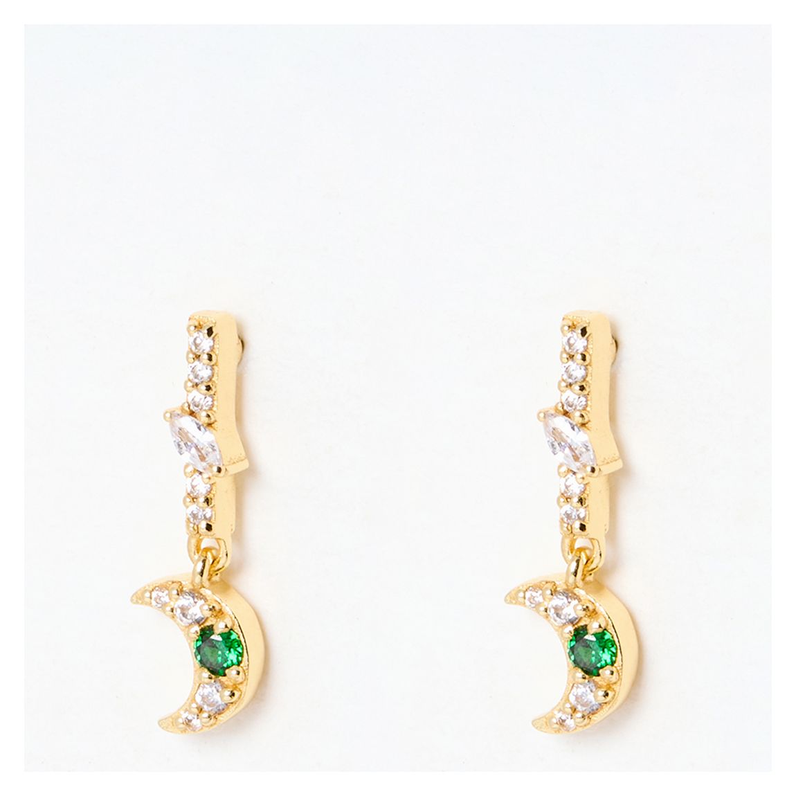 Gold Aruna Bar & Moon Gold Plated Drop Earrings main product photo